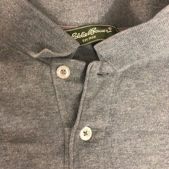 Eddie Bauer long sleeve men’s small polo VGUC grey - Picture 1 of 8